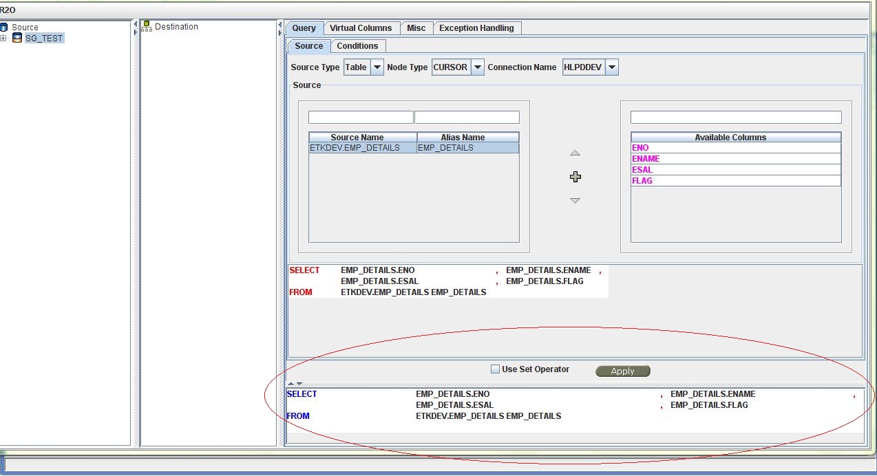 Created Select Query