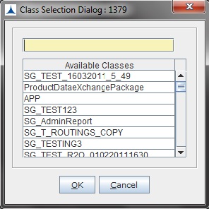 Class Selection Dialog