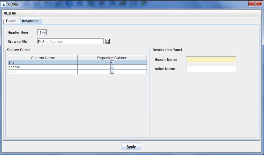 Configuring XL2File Node_Transpose