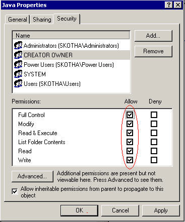 java settings 2