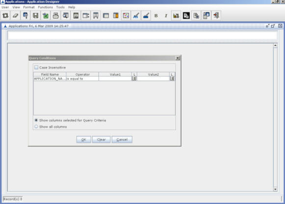 Query Condition Dialog Box