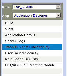 Import Export Functionality Link