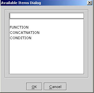 Available Items Dialog