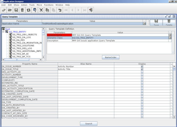 Query Template after Selecting eDynamo Class