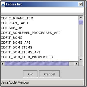 Find Definition Frame-Tables List