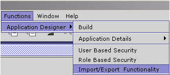 Application Designer-Import/Export Functionality