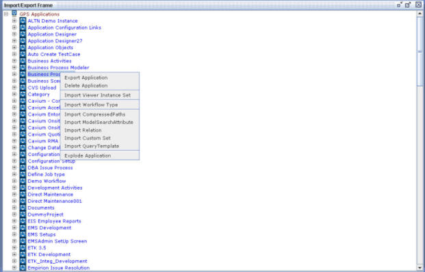 Importing/Exporting Operations for Workflow-Enabled Application