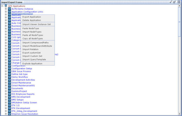 Importing/Exporting Operations for Workflow-Disabled Application