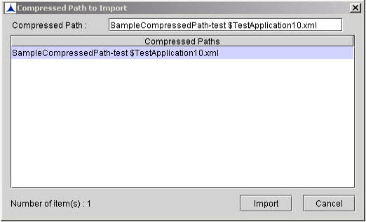 Import Compressed Paths-Compressed Path for Import Dialog Box