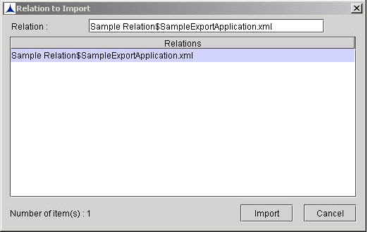 Import a Relation-Relation to Import Dialog Box