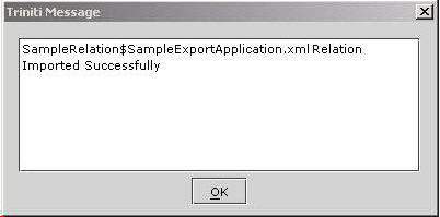 Import a Relation-Triniti Message for Successful Import of Relation