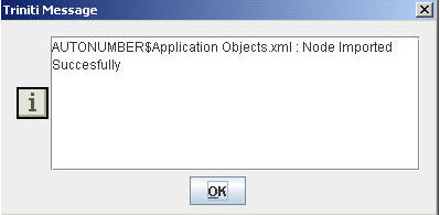 Import Node Types-Triniti Message for Successful Import of Node