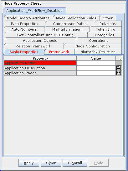 Application Designer-Workflow Disabled Node Property Sheet